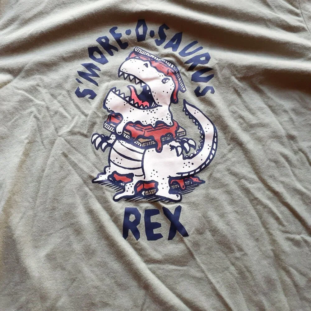 Cat & Jack Boys T-Shirt Dinosaur Long Sleeve Green Large 12-14